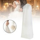 Housse de protection pour robes 180 x 61 cm Blanche pour robes de mariée et robes de soirée longues Housse anti-poussière avec fermeture éclair 5