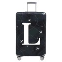 Housse de protection pratique pour valise de voyage avec impression de lettres 65–71 cm tissu extensible noir housse élastique pour bagages 11