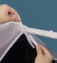 Housse de vêtements 90 x 120 cm Transparente-blanche protection contre la poussière et l'humidité pour les vêtements suspendus sur un portant 9