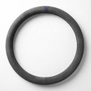 Housse de volant en cuir suédé véritable 37 à 38 cm Forme ronde O Respirante et antidérapante avec marque centrale pour voiture 5