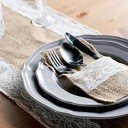 Housse en jute pour couverts 50 pcs 6