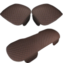 Housse en lin pour sièges avant et arrière de voiture Housse de siège de voiture Coussin de voiture 3 pièces Taille universelle 3