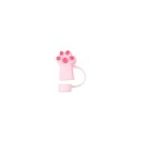 Housse en silicone pour paille en forme de patte de chat Diamètre 10 mm Protection hygiénique Bouchon stylé Bouchon réutilisable Paille de voyage 4