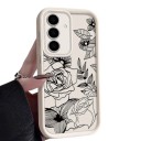 Housse en silicone résistante pour mobile Samsung Galaxy A37 S avec dessin de roses et de fleurs Cadre surélevé autour de l'appareil photo Contour surélevé Boutons latéraux protégés 9