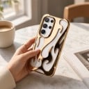 Housse pour Samsung Galaxy S26+ avec relief 3D de flammes Coque en plastique pour mobile Étui design avec découpe pour les caméras 17