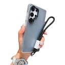 Housse résistante pour Samsung Galaxy A55 5G avec une sangle pour le poignet de longueur fixe et un mousqueton rond Coins renforcés Cadre surélevé autour de l'appareil photo 9
