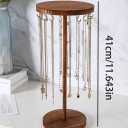 Houten bruine sieradenstandaard 41 cm Bureau-organizer voor sieraden met haken voor kettingen, armbanden en halskettingen 3