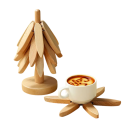 Houten isolerende onderzetter 10x10x22,5 cm kerstboom standaard decoratieve hittebestendige onderzetter onder glas tegen verbranding bloempot 5