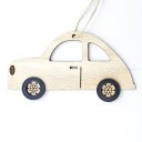 Houten kerstauto ornament 4