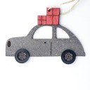 Houten kerstauto ornament 3