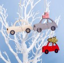 Houten kerstauto ornament 1