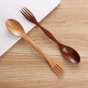 Houten lepel en vork 2 in 1 1