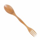 Houten lepel en vork 2 in 1 3