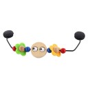 Houten ligstoelstang met bloemen en ogen 30,5 x 18 cm Kleurrijk interactief speelgoed voor ligstoelgrepen voor baby&#39;s 1