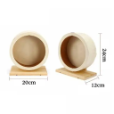 Houten loopwiel voor hamsters 20 cm Stille wiel met kurken ondergrond 20 x 12 x 24 cm Veilige accessoires voor knaagdieren 2