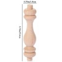 Houten meubelpoot gedraaid 9,5 cm natuurlijk hout lichte poot voor kast, commode of tafel 2