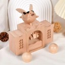 Houten muziekdoos met het motief van een vliegend varkentje handmechanisme hout natuurlijk decoratief bewegend element kinderdecoratie 2