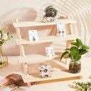 Houten sieradenstandaard met 4 niveaus natuurlijk hout bureau-organizer voor oorbellen, horloges, ringen en kleine spullen 2