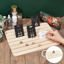 Houten standaard voor oorbellen en kaarten met 7 sleuven natuurlijk hout bureau houder voor sieraden, foto's en kaarten 2