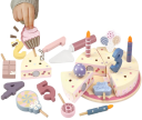 Houten verjaardagstaart 16,5 cm Kinder snijspel met kaarsjes, versieringen en lepel Keuken speelgoed voor feestelijk spelen 3