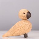 Houten vogelbeeldje met hoed 2 stuks 4