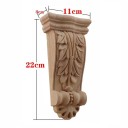 Houtsnijwerk houten console decoratieve bladeren reliëf 22x11x3 cm massief hout natuurlijk bruin voor meubels en interieur 2