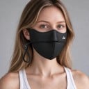 Hrejivá 3D maska na tvár Vetronepriepustná s nastaviteľnými pútkami za uši Univerzálna veľkosť Nylon Čierna Dámska Na zimu do mesta i na šport 4