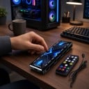 Hub de ventilateur 13,3 x 4,8 x 1,4 cm 2 en 1 avec 8 ports ARGB et 8 ports PWM avec télécommande noir pour boîtier PC 7