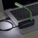 Hub USB 2.0 con 4 porte e spia LED blu Espansione delle porte per laptop e desktop Hub compatto nero con cavo 4