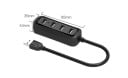 Hub USB 2.0 cu 4 porturi și indicator LED albastru Extinderea porturilor pentru laptop și desktop Hub compact de culoare neagră cu cablu 9
