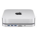 Hub USB-C para Mac mini M2 y M1 20 x 20 x 3 cm estación de acoplamiento con 10 puertos y caja para 2 discos y lector de tarjetas SD plateado 2