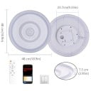 Hudební chytré LED stropní svítidlo s Bluetooth reproduktorem, RGB osvětlením a stmíváním přes aplikaci, 80 W, průměr 48 cm a výška 7,5 cm 4