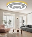 Hudební chytré LED stropní svítidlo s Bluetooth reproduktorem, RGB osvětlením a stmíváním přes aplikaci, 80 W, průměr 48 cm a výška 7,5 cm 5