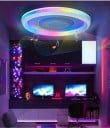 Hudební chytré LED stropní svítidlo s Bluetooth reproduktorem, RGB osvětlením a stmíváním přes aplikaci, 80 W, průměr 48 cm a výška 7,5 cm 6