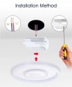 Hudební chytré LED stropní svítidlo s Bluetooth reproduktorem, RGB osvětlením a stmíváním přes aplikaci, 80 W, průměr 48 cm a výška 7,5 cm 7