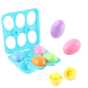 Huevos de juego de colores 6 unidades con formas 4,5 x 5 cm Juguete educativo de apertura para clasificación Desarrollo de la motricidad y coordinación Caja 6
