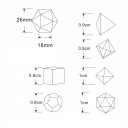 Hul metal nøglering polyhedron terning med mini terninger 7 stk Fantasy tilbehør til brætspil RPG DnD nøglering 6