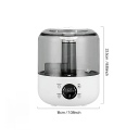 Humidificador de ar 18 x 22,5 cm 3 l com esterilização UV Ecrã para ajuste de humidade Controlo remoto Funcionamento silencioso Humidificação 2