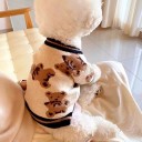 Hundepullover 7,5–10 kg Größe XXL 55 cm Brustumfang 42 cm Länge Warmer gestrickter Anzug mit Bärenmotiven und drei Knopfverschluss 3