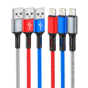 Hurtig opladning datakabel USB A til iPhone Lightning 2 m 3A holdbart kabel til iPhone iPad hurtig opladning og dataoverførsel 480 Mbps solidt 6