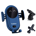 Hurtig trådløs oplader 30W til bil med infrarød sensor, automatisk fastspænding, sugekop og klips, QC3.0, roterende holder, Micro USB i sæt. 9