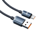 Hurtigopladende USB C- og USB A-kabel 2 m 120 W 6 A nylonflettet datakabel Superhurtig opladning Dataoverførselsenhedskompatibilitet 4