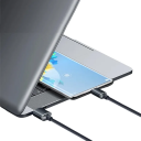 Hurtigopladende USB C- og USB A-kabel 2 m 120 W 6 A nylonflettet datakabel Superhurtig opladning Dataoverførselsenhedskompatibilitet 5