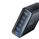Hurtigoplader 140W USB GaN adapter 2× USB A og 3× USB C med LED display EU stik oplader flere enheder samtidigt kabel inkluderet 2
