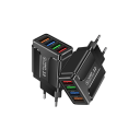 Hurtigoplader 4× USB A QC 3.0 5V 3.1A hurtigoplader med EU-stik mobiltelefon opladningsadapter hurtigoplader flere enheder 5