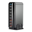 Hurtigoplader 600W-porte 5× USB C og 3× USB A med EU-stik GaN oplader type C PD 3.0 til telefon tablet bærbare flere enheder 3
