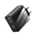 Hurtigoplader 65W rejseadapter 3× USB A og 2× USB C porte PD-opladerhoved 100-240V opladning af 5 enheder samtidigt 3