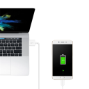 Hurtigopladerkabel Micro USB til USB A 30 cm hvidt 5A datakabel tyk ledning til hurtig opladning og dataoverførsel kort holdbart kabel 5