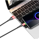Hurtigopladning USB C-kabel 2 m 3A 65W USB A til USB-C nylonflettet hurtigopladning og dataoverførsel 480 Mbps universel kompatibilitet 4