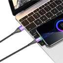 Hurtigopladning USB C-kabel 50 cm 3A 65W USB A til USB-C nylonflettet hurtigopladning og datasynkronisering 480 Mbps kompatibel på tværs 8